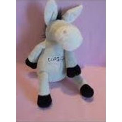 Doudou Âne Corsica Gris Noir Rose 20cm Environ