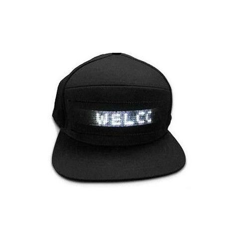 Casquette De Baseball Unisexe Aste Par Usb Chapeau Snapback Bluetooth Programmable Led Panneau D'affichage De Message D?Filant Rue Hip Hop