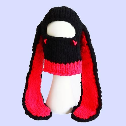 Chapeau Chaud Avec De Grandes Oreilles De Lapin Pour Femme Optique Masque De Sourire Équipement De Sauna Doux Cool Chaud Fille Rue D'hiver Casquette De Lapin 2023