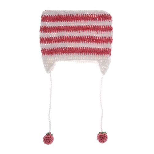 Bonnet À Longues Oreilles De Chat Pour Filles Bonnets À Boules De Poils Chapeau Punk Japonais Petites Cornes De Sécurité Rayées Bonnet En Laine De Ski Chapeaux Chauds Y2k