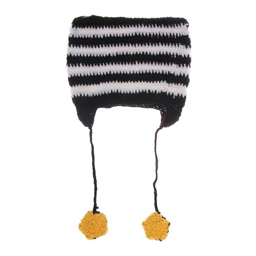 Bonnet À Longues Oreilles De Chat Pour Filles Bonnets À Boules De Poils Chapeau Punk Japonais Petites Cornes De Sécurité Rayées Bonnet En Laine De Ski Chapeaux Chauds Y2k