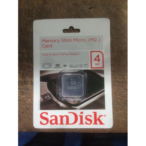 SanDisk Gaming - Carte mémoire flash - 4 Go - Memory Stick Micro (M2) - pour Sony Cyber-shot DSC-H50, HX1, S2100, S930; Sony PlayStation Portable (PSP go) N1000 série