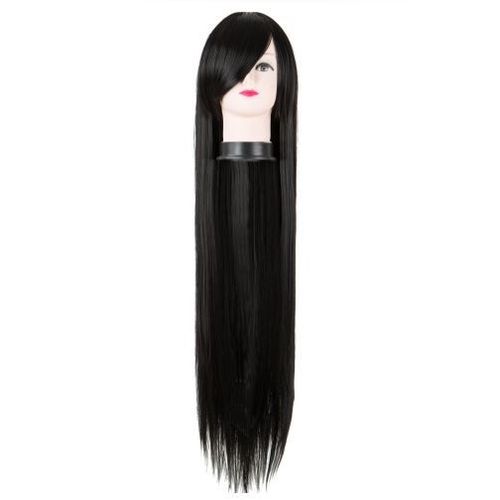 Longue Perruque Cheveux Long Brun Spectacle Synthétique Résistant À La Chaleur 40 Pouces 100 Cm Costume Princesse Frange Perruque Raiponce Marron + Filet Protection