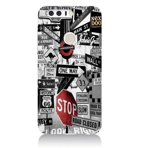 Coque Huawei P Smart Underground Route 66 Street Urban Noir Blanc Rouge