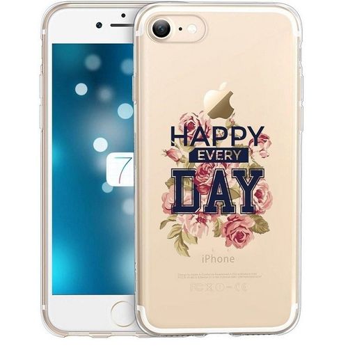 Coque Iphone 6 6s Fleur Shabby Happy Day Old School College Transparente