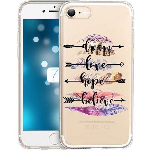 Coque Iphone 6 6s Plumes Boho Chic Quotes Love Dream Boheme Transparente