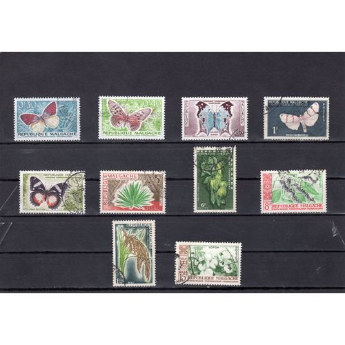 Timbres-Poste De Madagascar (Papillons Et Cultures)