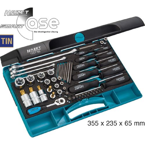 Hazet Jeu d'outils TORX - Carré creux 6,3 mm (1/4 pouce), Carré creux 10 mm (3/8 pouce), Carré creux 12,5 mm (1/2 pouce), Hexagone massif 6,3 (1/4 pouce) - Profil TORX extérieur, Profil TORX « tamper rési