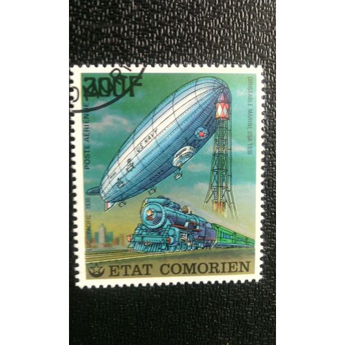 Timbre Comores ( Yt Pa 121 ) 1977 Dirigeable De La Marine, Classe Pacifique