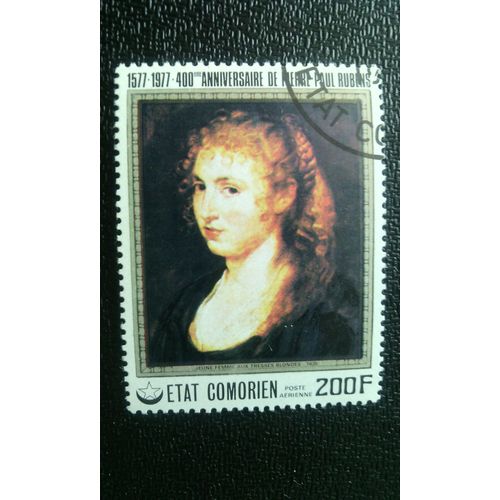 Timbre Comores ( Yt Pa 123 ) 1977 Peter Paul Rubens, 400e Anniversaire De Naissance Jeune Femme Avec Des Cheveux Tressés Blonde