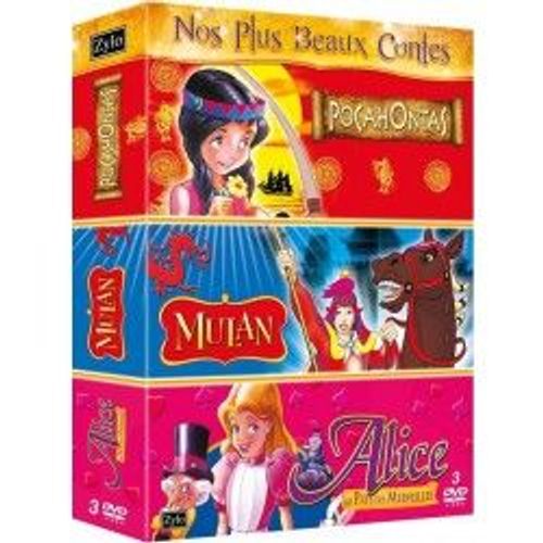 Tripack: Pocahontas + Mulan + Alice Au Pays Des Merveilles