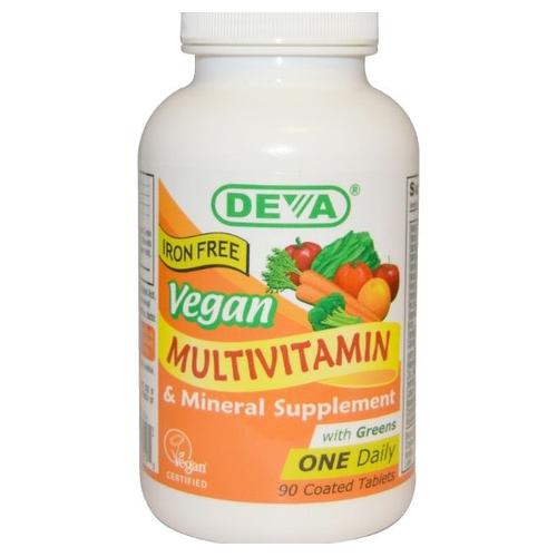 Deva, Supplément De Multivitamine Et De Minéraux, Fer Libre, Vegan, 90 Comprimés 