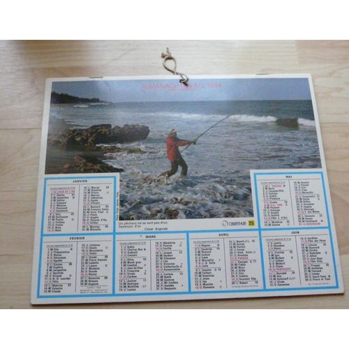 Almanach Des Ptt 1984: Loiret ( 45) Pêche À La Ligne Et Scène De Chasse