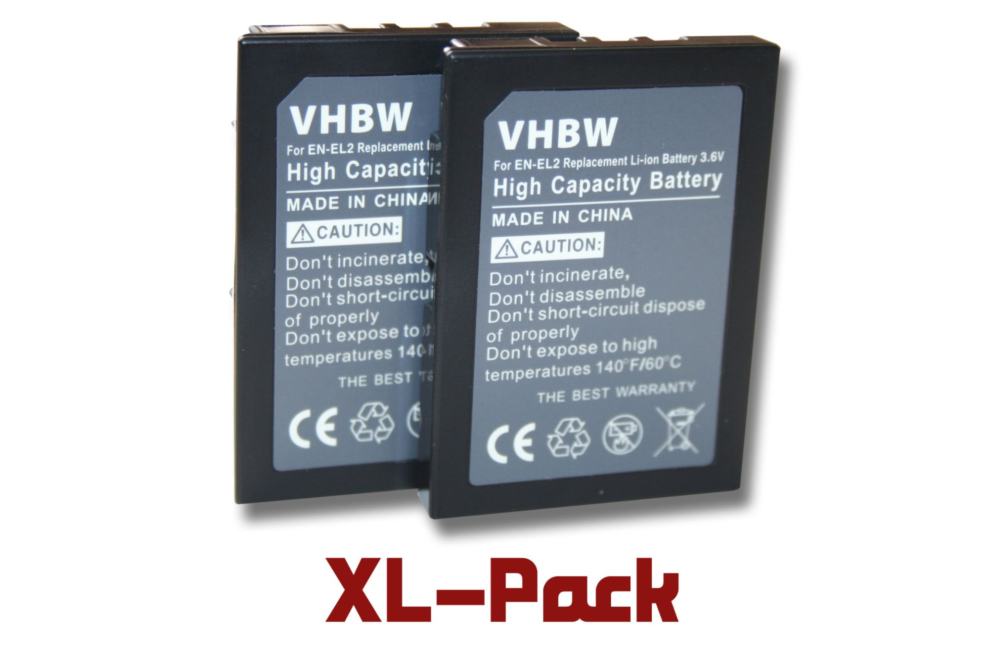 vhbw 2x Batteries compatible avec Nikon CoolPix 2500, 3500, SQ appareil photo, reflex numérique (800mAh, 3,6V, Li-ion)