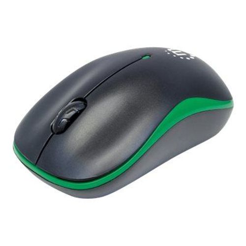 Manhattan Success - Souris - optique - 3 boutons - sans fil - 2.4 GHz - récepteur sans fil USB - noir, vert