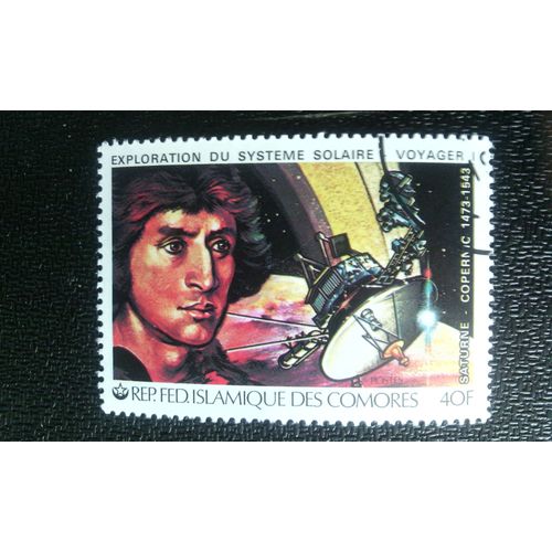 Timbre Comores ( Mi 505 A ) 1979 Exploration Du Système Solaire