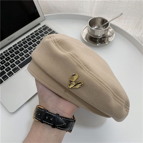 Bérets En Laine Vintage Pour Femmes Chapeaux De Peintre En Métal Chapeau De Béret Solide Coréen Japonais Mode Sauvage Élégant Automne Hiver