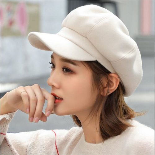 Casquettes Octogonales En Feutre Pour Femmes Bérets Vintage Chapeaux Chauds Monochromatique Casquette Gavroche Artiste Français Femme Hiver Automne Fille 2023
