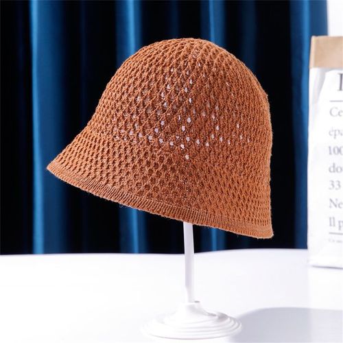 Chapeau De Soleil En Crochet Pour Femme Chapeaux De Paille Pliables Casquette De Bassin Creuse Crème Solaire Décontractée Japonais Et Coréen E27