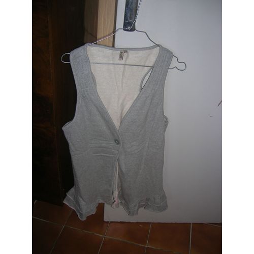 Gilet Long Spot Coton 46-48 Gris