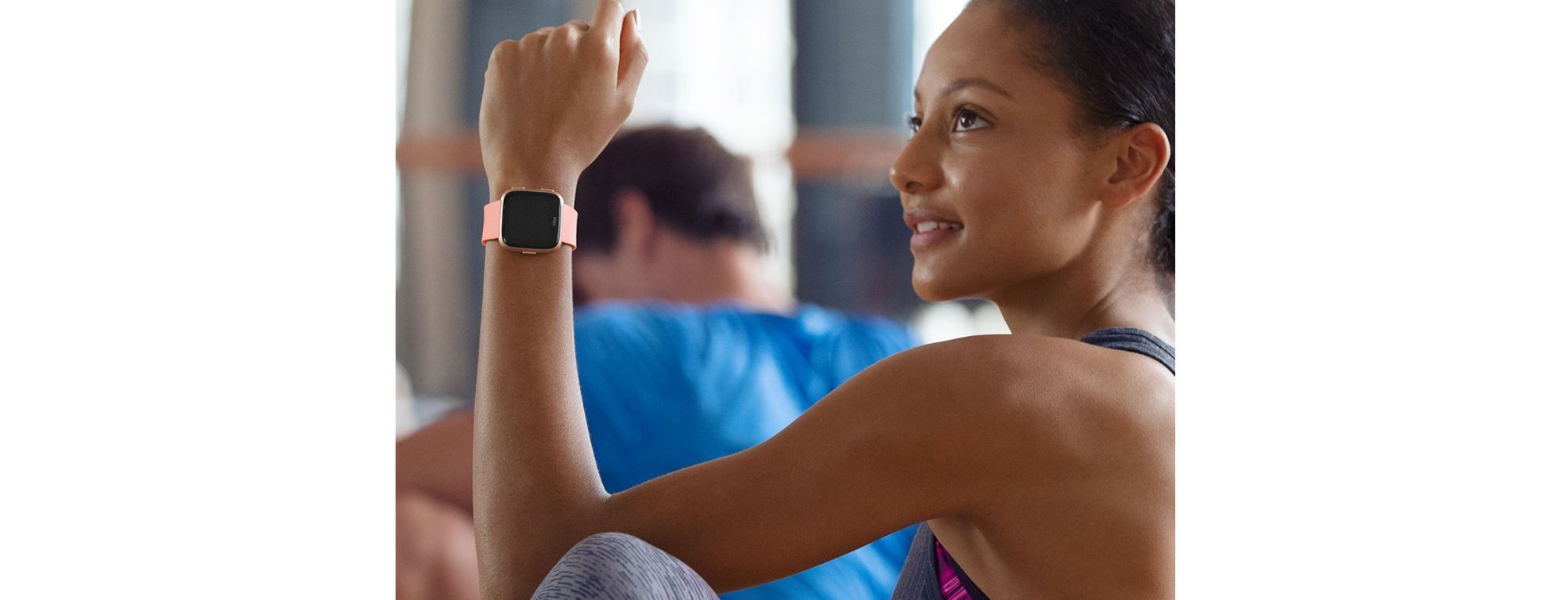 Fitbit Versa - Aluminium rose or - montre intelligente avec bande - p�che - Bluetooth, NFC_image_3|Rakuten