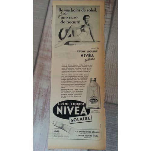 Publicité Papier : Crème Liquide Nivea, Parue Dans La Presse En 1957