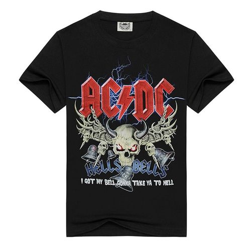 T-Shirt Ac-Dc Hells Bells Heavy Metal Hard Rock Coton S M L Xl Xxl Noir