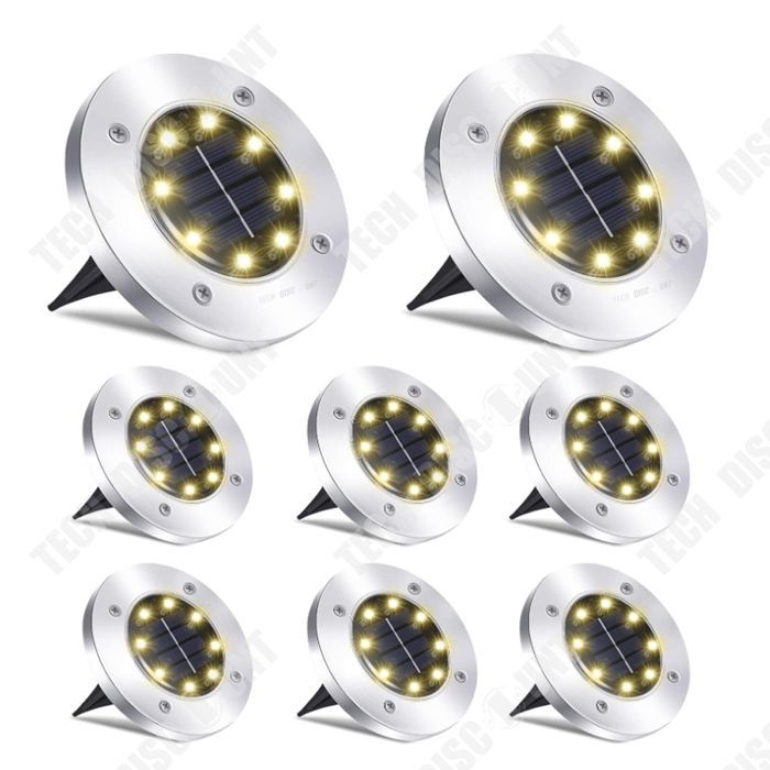 TD? Lumi?res solaires ext?rieures 8pcs Pack of 8 Lights Warm