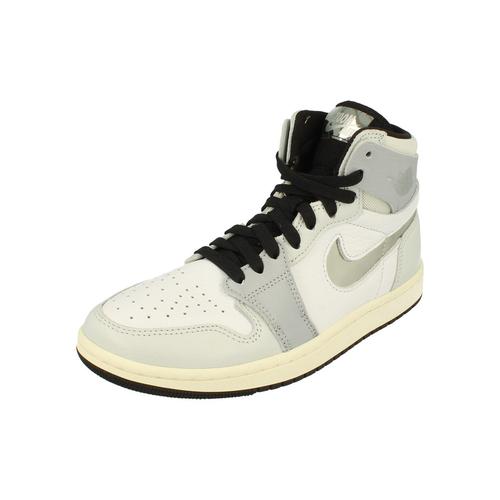 Nike Air Jordan 1 Zm Air Femme Baskets Mode Argent Blanc 38 1 2