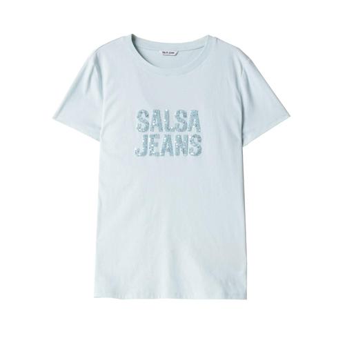 Tee Shirt Manches Courtes Salsa Embroidered Logo T-Shirt Vert D'eau