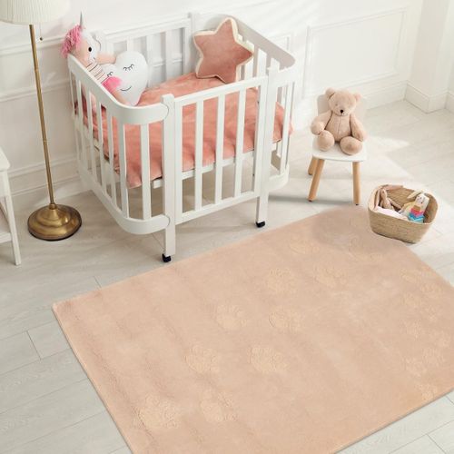 Tapis Enfant 110x160 Fait Main En Acrylique Crème Footprint