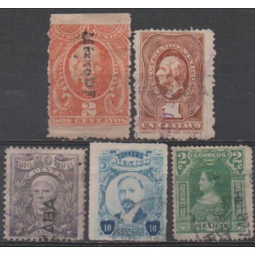 Mexique: Lot De 5 Timbres.