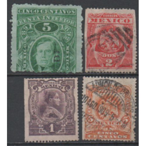 Mexique: Lot De 4 Timbres.