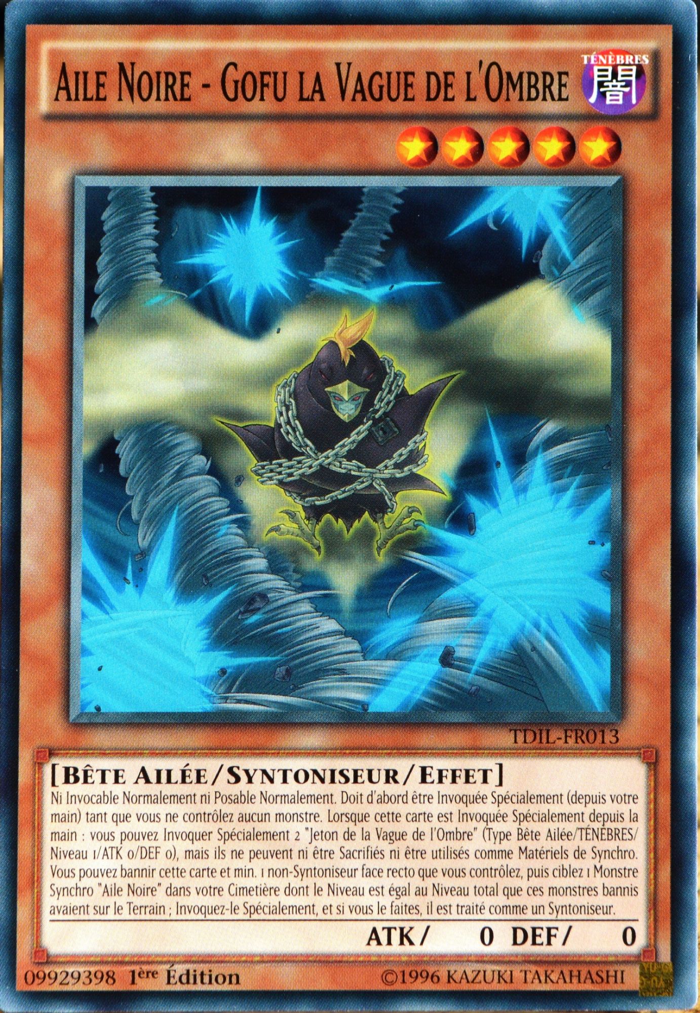 Carte Yu-Gi-Oh Tdil-Fr013 Aile Noire - Gofu La Vague De L'ombre