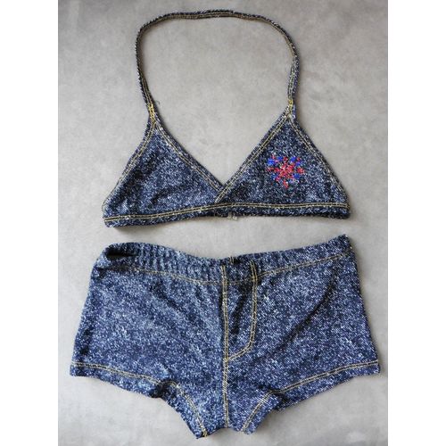 Maillot De Bain Deux Pièces. Shorty De Bain. Multicolore. La Halle. Polyamide. Elasthane. 10 Ans