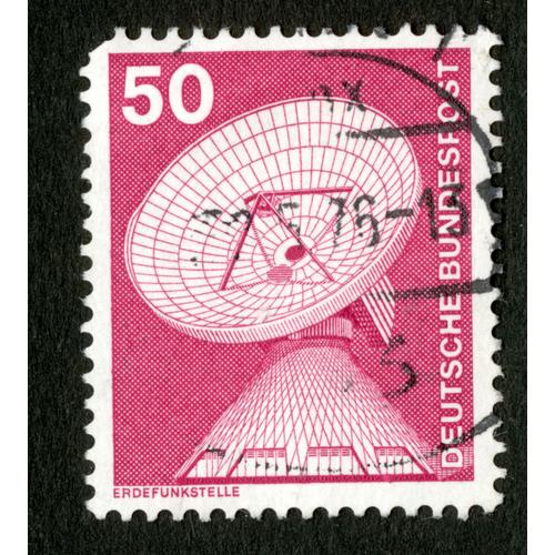 Timbre Oblitéré Deutsche Bundespost, Erdefunkstelle, 50