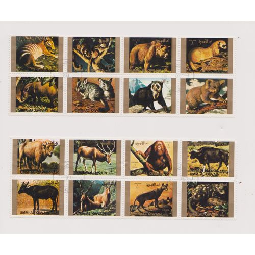 Timbre Emirats Arabes Unis Umm El Qiwain Animaux Rare Lot