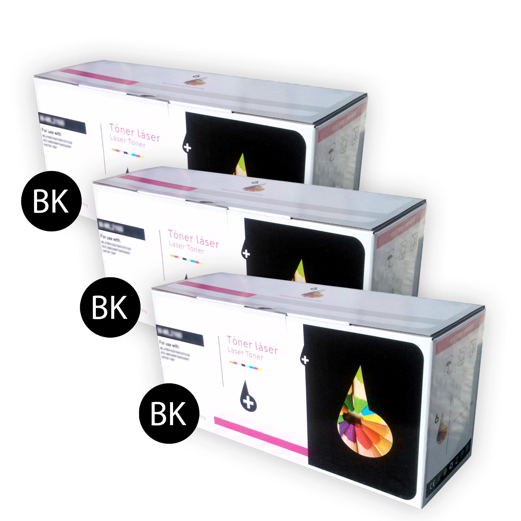 pack 3 x cartouches de toner noir inkpro model tn2220 bk Compatible avec une imprimante Brother mfc 7460dn