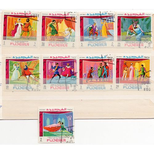 Fujeira (Emirats Arabes Unis)- Série De 9 Timbres Oblitérés- Pièces De W. Shakespeare