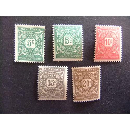 Mauritania Mauritanie 1914 Timbres Tax Yvert 17 /20 Fu - Mnh Incomplet