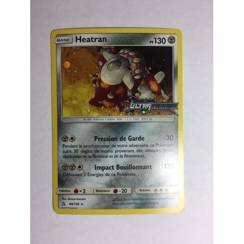 Carte Pokémon Heatran Holo - 130 Pv - Soleil Et Lune 5 Ultra Prisme - 88/156 Neuve - Fr