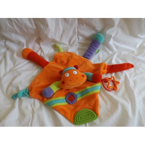 Doudou Hippopotame Orange Multi-Activité Multicolore Baby Sun Babysun