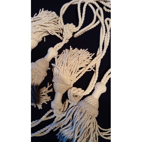 Lot De 4 Ancienne Grande Passementerie Écru Pour Rideau Embrasse