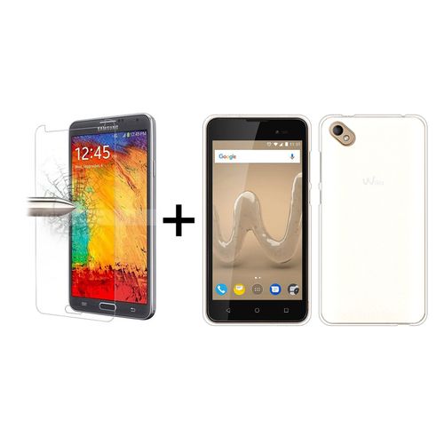 Tboc® Pack: Coque Gel Tpu Transparent + Protecteur D'écran En Verre Trempé Pour Wiko Sunny 2 Plus (5.0 Pouces) Silicone Ultra Mince Étui Housse. Protecteur Résistant Aux Chocs, Rayures Et À L'abrasion