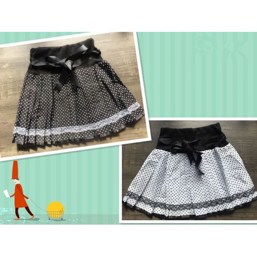 Jupe Courte Plié Écolière Coton Unique Kawai Pois Japonais Lolita Mignon