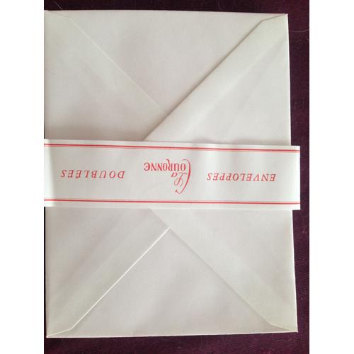 Lot De 4 Paquets D'enveloppes Blanches Liseré Rouge