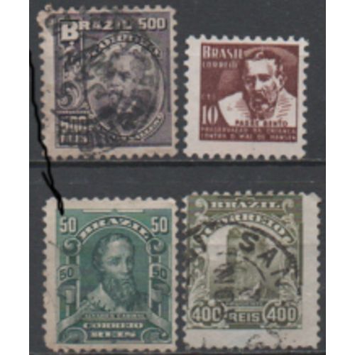 Brésil: Lot De 4 Timbres Sur Des Célébrités.