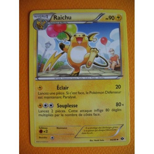 Carte Pokemon - Raichu - 40/99 - Destinées Futures - 2012 - C