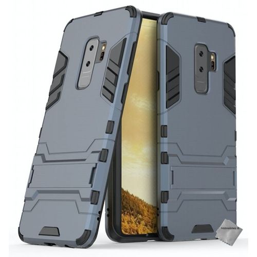 Housse Etui Coque Rigide Anti Choc Pour Samsung Galaxy S9+ Plus + Film Ecran - Bleu Fonce
