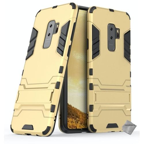 Housse Etui Coque Rigide Anti Choc Pour Samsung Galaxy S9+ Plus + Film Ecran - Or